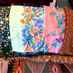 4 long scarves for $5.00 each OR $18 for all 4 . Some are Talbots or Boscovs.